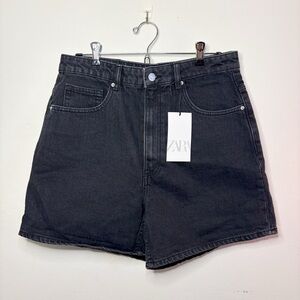 ZARA Black High-Rise Denim Jean Shorts